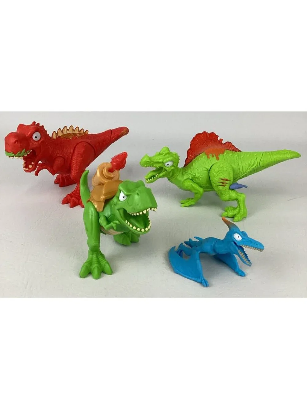 Zuru Smashers Mega Light Up Dinosaur Figure Bundle Lot Launcher Pterodactyl Tour